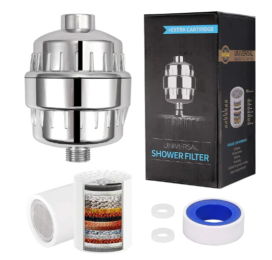 15-Stage Shower Water Filter - Say Goodbye to Dry Itchy Skin, Dandruff, and Eczema